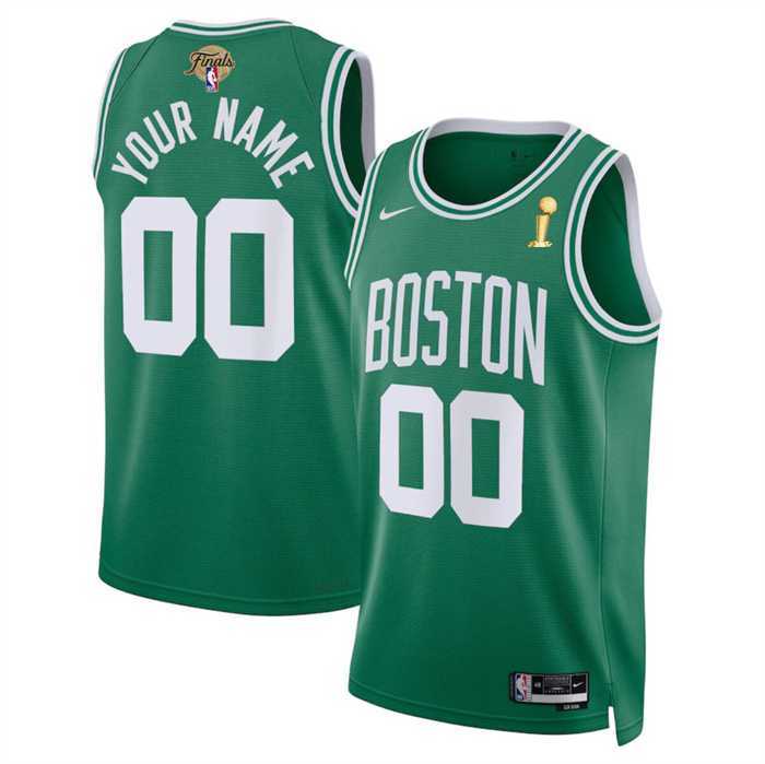 Mens Boston Celtics Active Player Custom Kelly Green 2024 Finals Champions Icon Edition Stitched Basketball Jersey->customized nba jersey->Custom Jersey